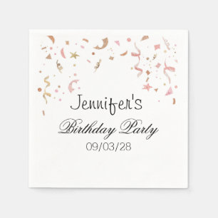 Rosa und Rose Gold Glitzer Confetti Serviette