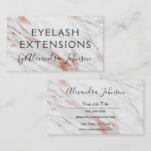 Rosa und Rose Gold-Marmor-Eyelash-Erweiterungen Visitenkarte (Vorne/Hinten)
