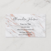 Rosa und Rose Gold-Marmor-Eyelash-Erweiterungen Visitenkarte (Rückseite)
