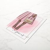 Rosa und Rose Gold Monogramm Junggeselinnen-Abschi Folieneinladung (Gedreht)