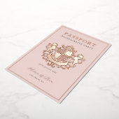 Rosa und Rose Gold Passport Junggeselinnen-Abschie Folieneinladung (Gedreht)