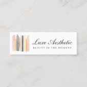 Rosa und Rose Gold Pinsel Schlaganfall Social Medi Mini Visitenkarte (Vorderseite)