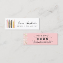 Rosa und Rose Gold Pinsel Schlaganfall Social Medi Mini Visitenkarte