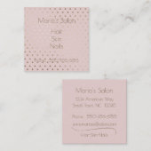 Rosa und Rose Gold Square Business Card Quadratische Visitenkarte (Vorne/Hinten)