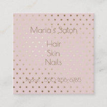 Rosa und Rose Gold Square Business Card