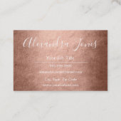 Rosa und Rose Gold Stylist Visitenkarte (Rückseite)