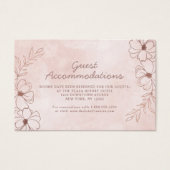 Rosa und Rose Gold Unterkünfte Einsteckkarte (Vorderseite)