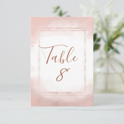 Rosa- und Rose-Goldrahmen-Hochzeitsstimmung - Tisc Einladung (Stehend Vorderseite)