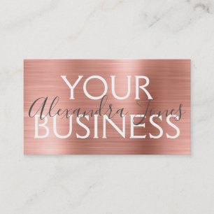 Rosa und Rose Goldschmiedete Metallfolie Visitenkarte