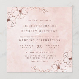 Rosa und Rose Rosa Blütenblatt Hochzeitsplatz der  Einladung