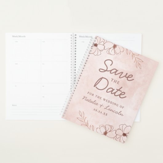 Rosa und Rose Rosa Foil Save the Date Hochzeit Planer (Anzeige)