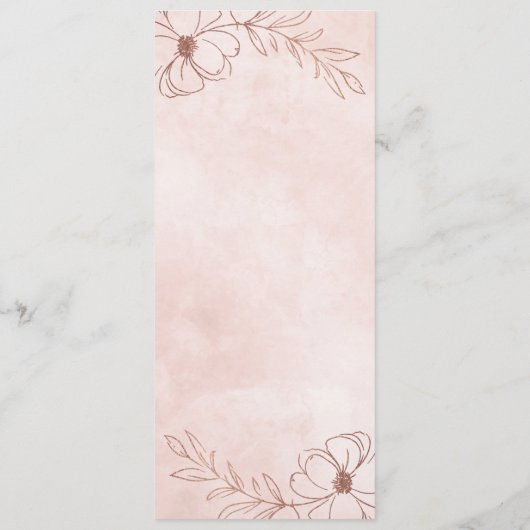 Rosa und Rose Rosa Fossilienblume Abendessen an de Menükarte (Rückseite)