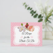 Rosa und Rose Rosa Rosa Rezeptkarte Postkarte (Stehend Vorderseite)