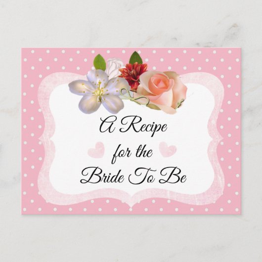 Rosa und Rose Rosa Rosa Rezeptkarte Postkarte (Vorderseite)