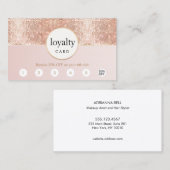 Rosa und Rose Salon Gold Sequin 6 Loyalität Treuekarte (Vorne/Hinten)