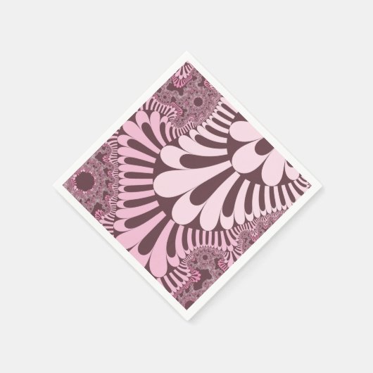 Rosa und Rose Serviette (Ecke)