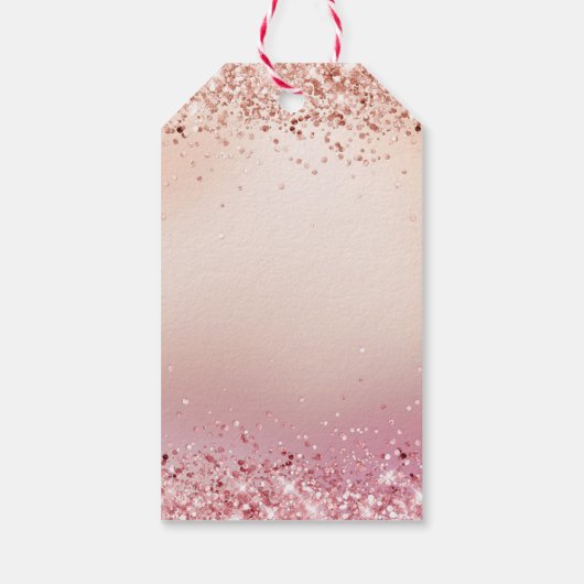 Rosa und Rose Sparkle Ombre Geschenkanhänger (Rückseite)