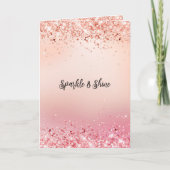 Rosa und Rose Sparkle Ombre Karte (Vorderseite)