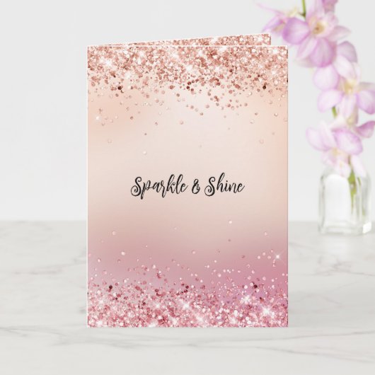 Rosa und Rose Sparkle Ombre Karte (Orchidee)
