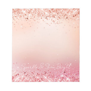 Rosa und Rose Sparkle Ombre Notizblock