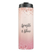 Rosa und Rose Sparkle Ombre Thermosbecher (Vorderseite)