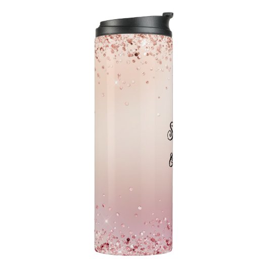 Rosa und Rose Sparkle Ombre Thermosbecher (Nach links gedreht)