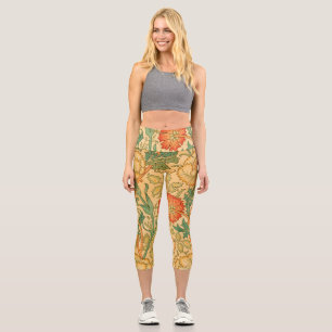 Rosa und Rose von William Morris Capri Leggings