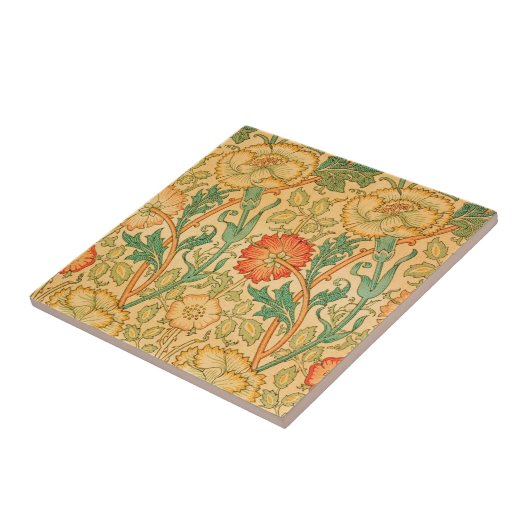 Rosa und Rose von William Morris Fliese (Seite)
