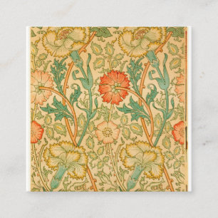 Rosa und Rose von William Morris Quadratische Visitenkarte