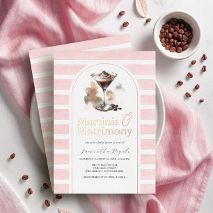 Rosa und Roségold Espresso-Martini-Junggesellinnen Folieneinladung