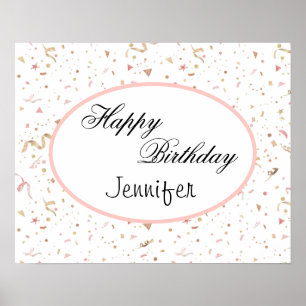 Rosa und Roségold Glitter Konfetti Poster
