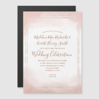 Rosa und Roségold Magnetische Hochzeitseinladung