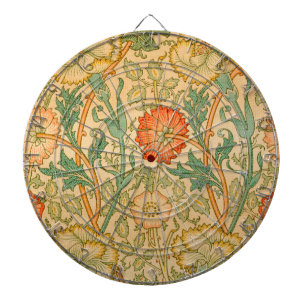 Rosa- und Rosenmuster (von William Morris) Dartscheibe