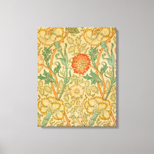 Rosa- und Rosenmuster (von William Morris) Leinwanddruck
