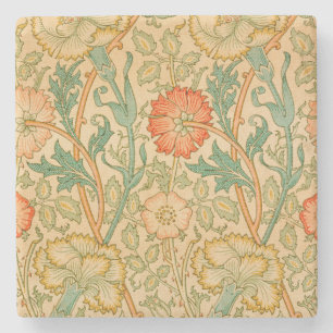 Rosa- und Rosenmuster (von William Morris) Steinuntersetzer