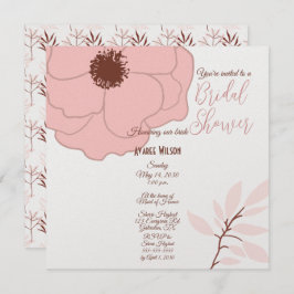 Rosa und rostfarbene Folklorekunst Einladung