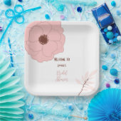 Rosa und rostfarbene Folklorekunst Pappteller (Party)