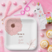 Rosa und rostfarbene Folklorekunst Pappteller (Party)