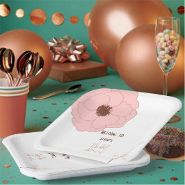 Rosa und rostfarbene Folklorekunst Pappteller