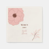 Rosa und rostfarbene Folklorekunst Serviette (Vorderseite)