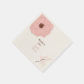 Rosa und rostfarbene Folklorekunst Serviette (Ecke)