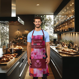 Rosa und Rot Abstrakt - Bold, einfarbige Küche Schürze