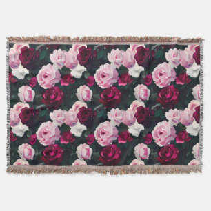 Rosa und Rot Bemalte Rosen Decke