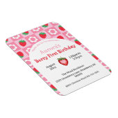 Rosa und Rot Berry Einladung zum Geburtstag Magnet (Rechte Seite)