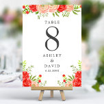 Rosa und Rot-Blumen Elegante Hochzeit Tischnummer<br><div class="desc">Mit diesen eleganten Tischnummern stärken Sie Ihren Hochzeitsempfang. Diese Tischnummern mit einem Aquarell-Design aus zartem Rosa und lebhaften roten Blume verleihen Ihrem Tisch eine Touch von Romantik und Wärme. Personalisieren Sie mit Ihren Tischnummern für einen zusammenhängenden und bezaubernden Look an Ihrem besonderen Tag.</div>