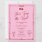 Rosa und Rot, die das Brautparty der Knot-Bow-Kirs Einladung