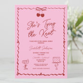 Rosa und Rot, die das Brautparty der Knot-Bow-Kirs Einladung