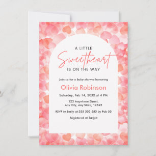 Rosa und Rot Ein kleiner Schatz Baby Shower Einladung