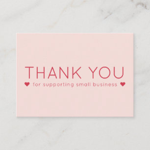 Rosa und Rot Einfache Moderne Vielen Dank für Ihre Visitenkarte