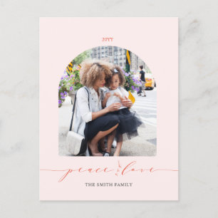 Rosa und Rot Foto für Frieden und Liebe Feiertagspostkarte